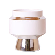 Kolibri Home | Le Chic flowerpot - White ceramic decorative pot with silver details - Ø9cm