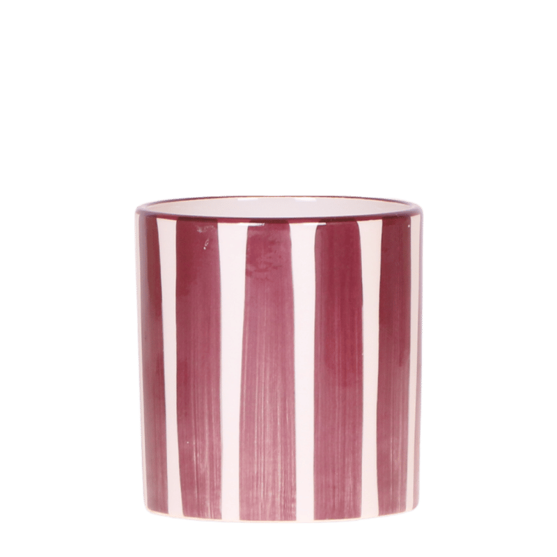 Kolibri Home | Painted Stripe sierpot - Rood - Ø9cm