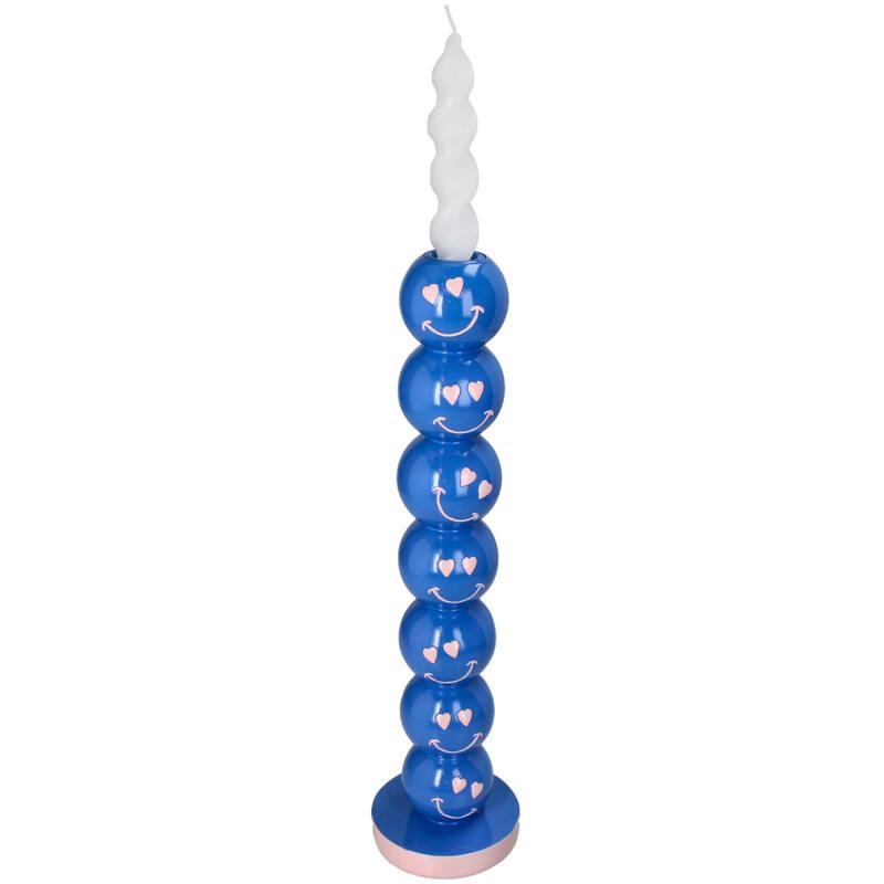 Portacandele Smiley Blue Balls 9x9x36cm - Portacandele