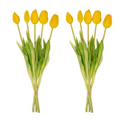 Bouquet di tulipani gialli - 10 pezzi - Tulipani artificiali 'Real Touch' - 42 cm (gialli)